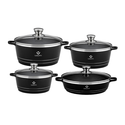 VOGATI Classic Series Titanium Granite Non-Stick Cookware Set 8 Piece Set CW-SP8S