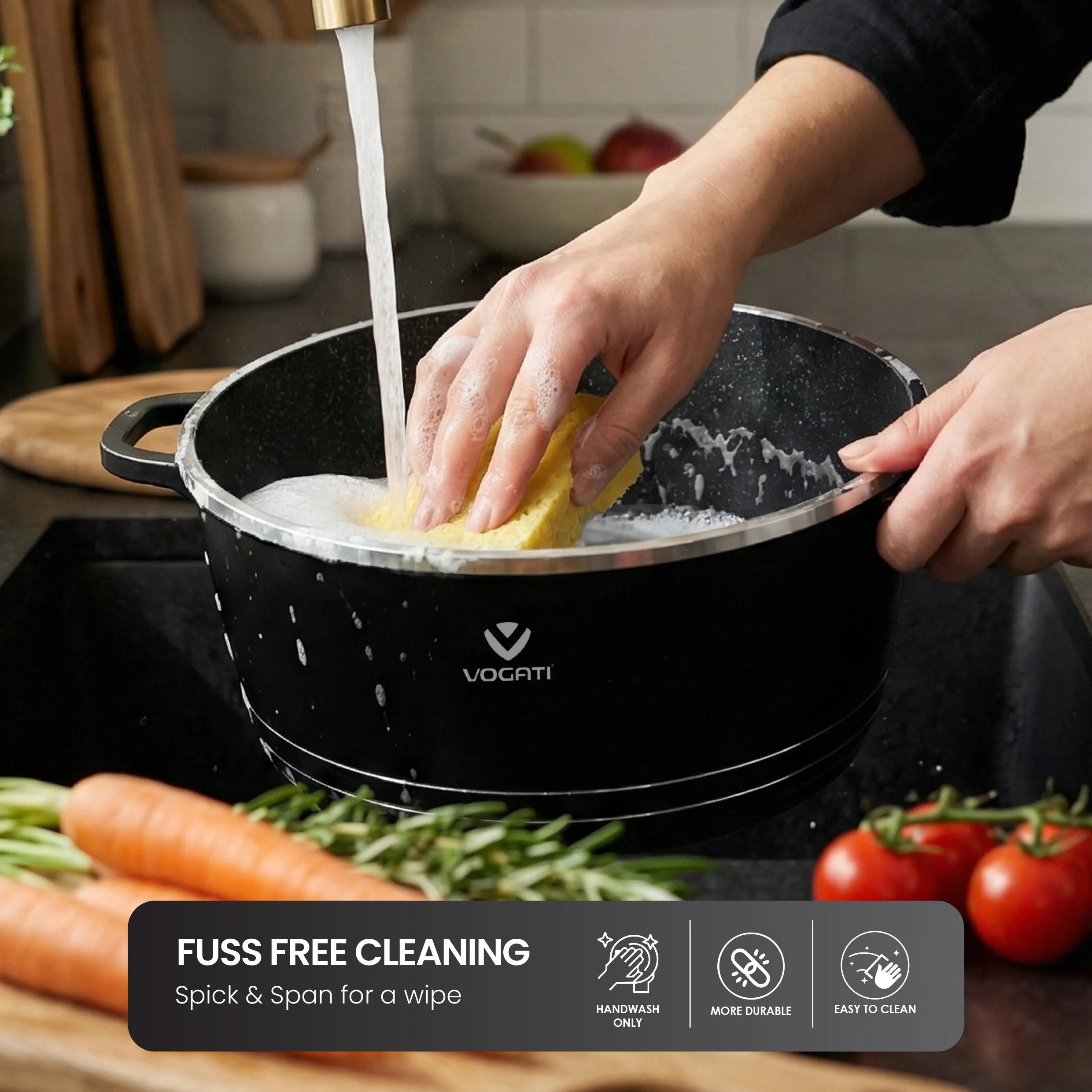 VOGATI Classic Series Titanium Granite Non-Stick Cookware Set 8 Piece Set CW-SP8S