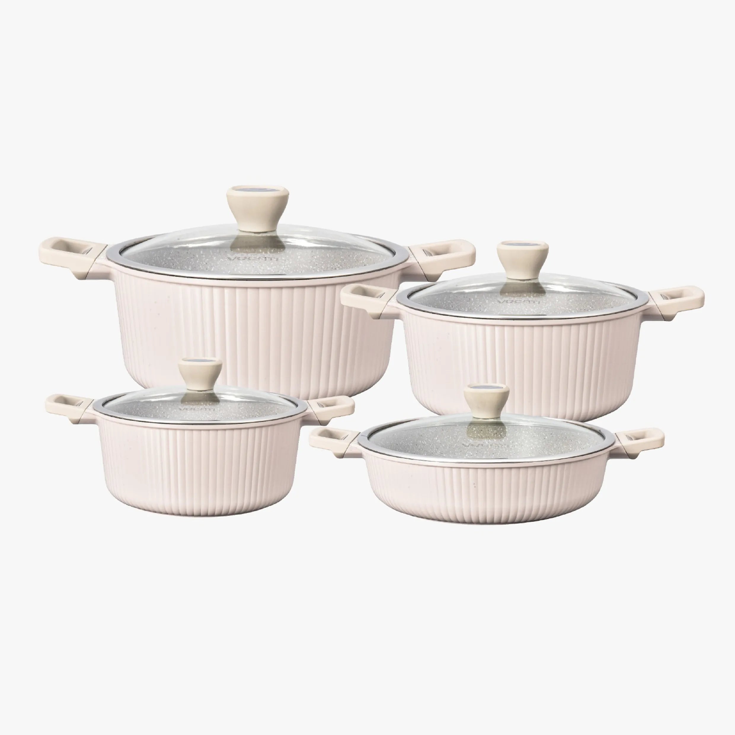 VOGATI MONACO SERIES 8PCS TITANIUM GRANITE COATING NON STICK INDUCTION COOKWARE SET (CW-SRP8B)