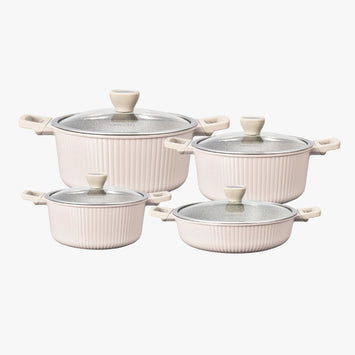 VOGATI MONACO SERIES 8PCS TITANIUM GRANITE COATING NON STICK INDUCTION COOKWARE SET (CW-SRP8B)