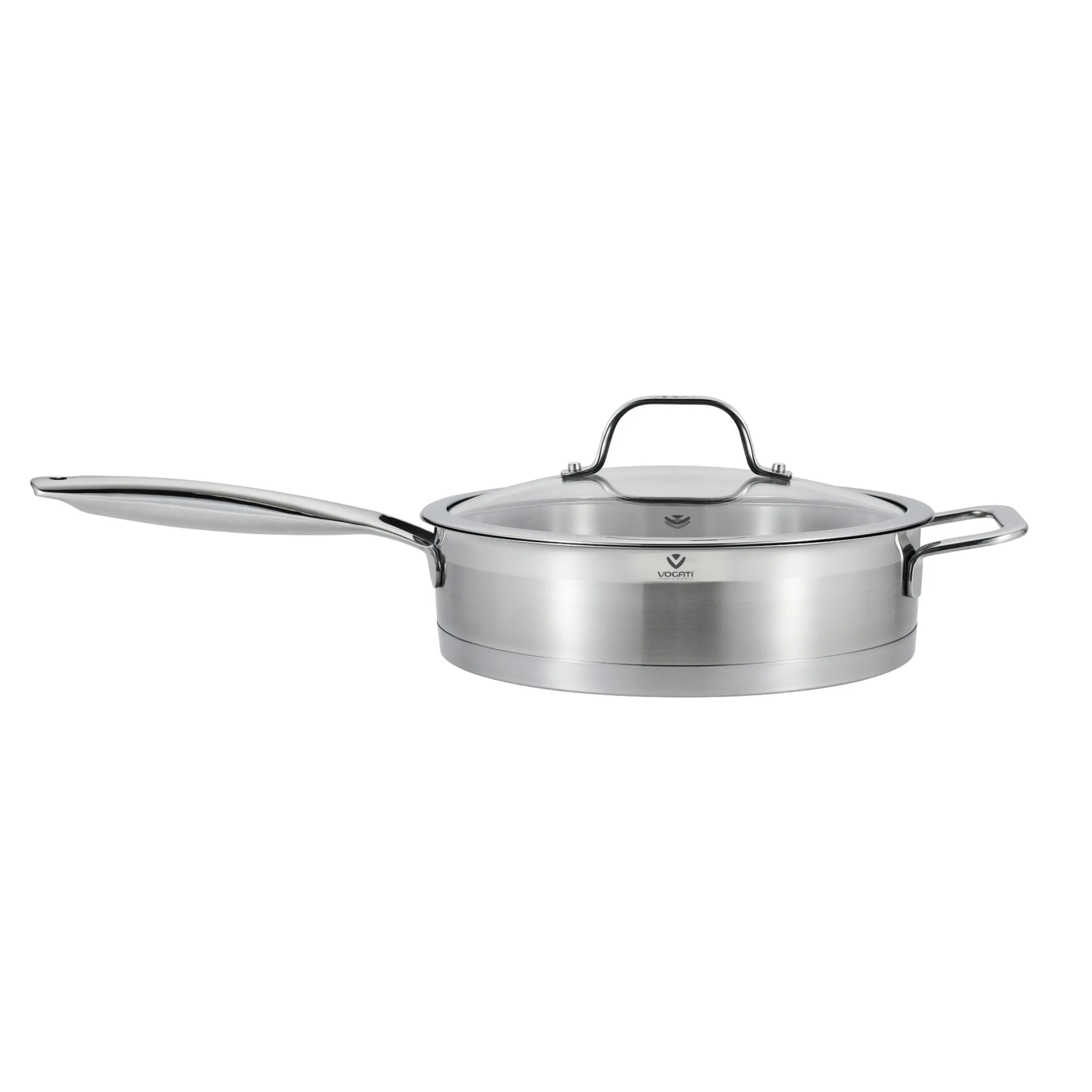 VOGATI Stainless Steel Fry Pan with Glass Lid (18/10) - CW-STS-F24