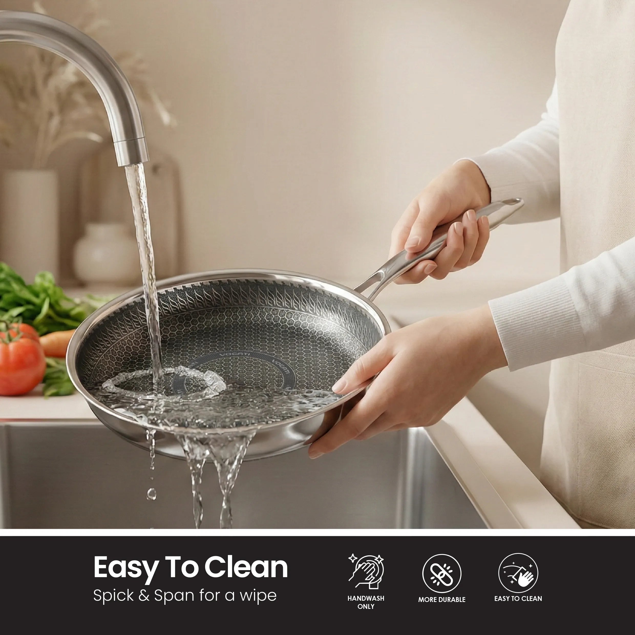 VOGATI Tri-Ply Stainless Steel Fry Pan ( CW-TRI-F )