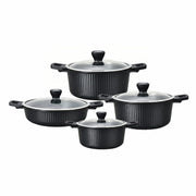 VOGATI MONACO SERIES 8PCS TITANIUM GRANITE COATING NON STICK INDUCTION COOKWARE SET - INCLUDING 20/24/28CM CASSEROLE + 28CM SHALLOW CASSEROLE (100% PFOA FREE)   (CW-SRP8S)