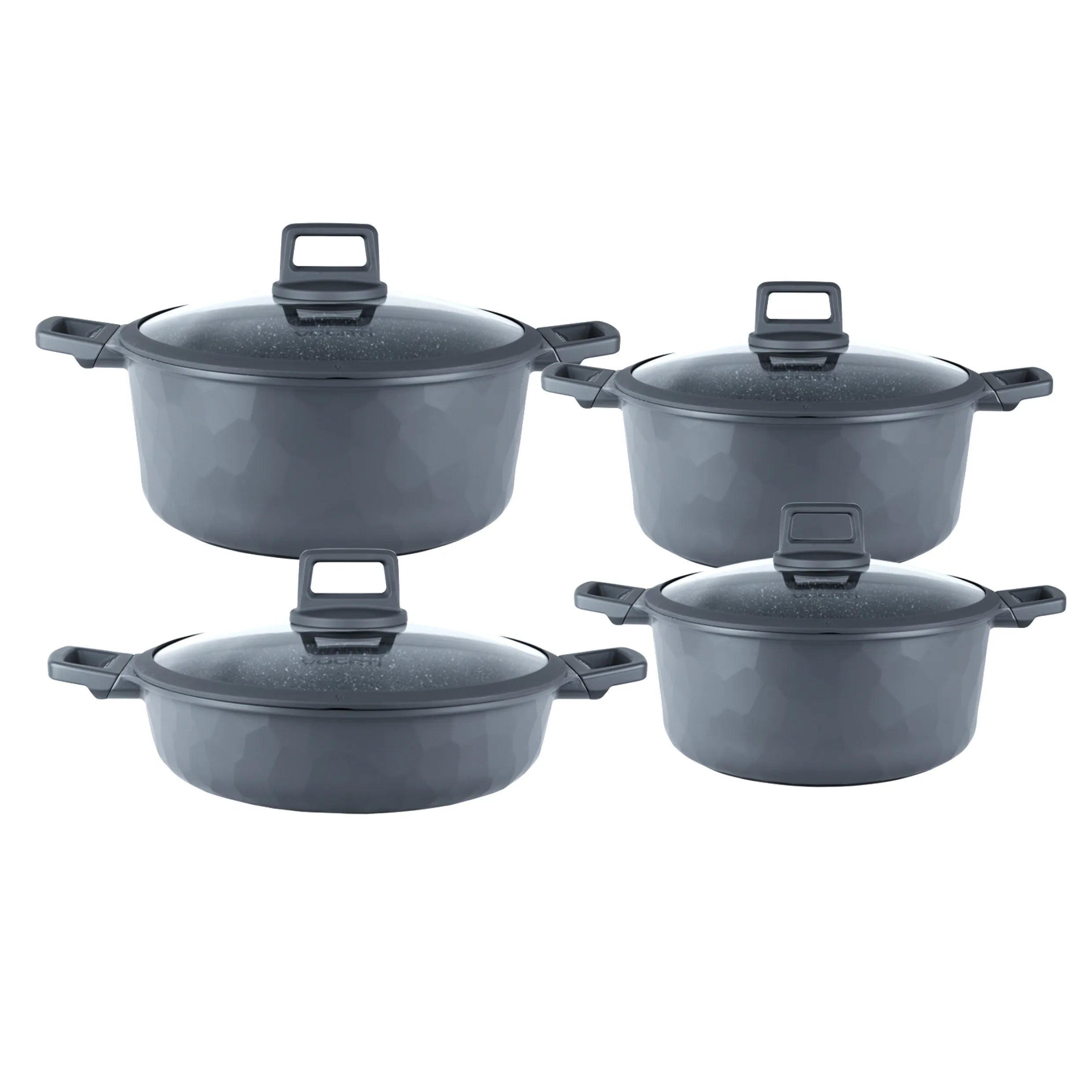 VOGATI Milan Series 8 PCS Non-Stick Induction Cookware Set (20/24/28 cm) (CW-STN8S)
