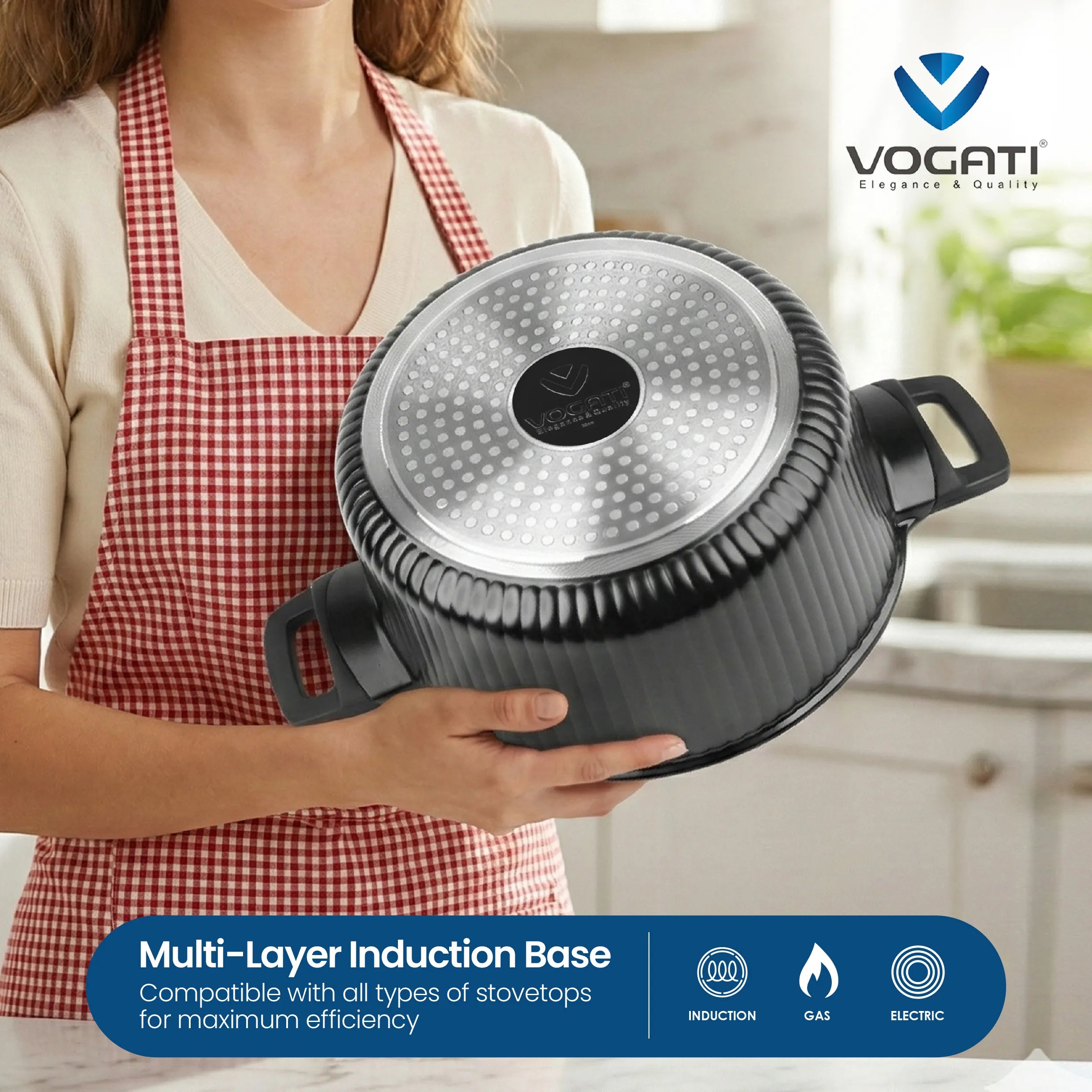 VOGATI MONACO SERIES 8PCS TITANIUM GRANITE COATING NON STICK INDUCTION COOKWARE SET - INCLUDING 20/24/28CM CASSEROLE + 28CM SHALLOW CASSEROLE (100% PFOA FREE)   (CW-SRP8S)
