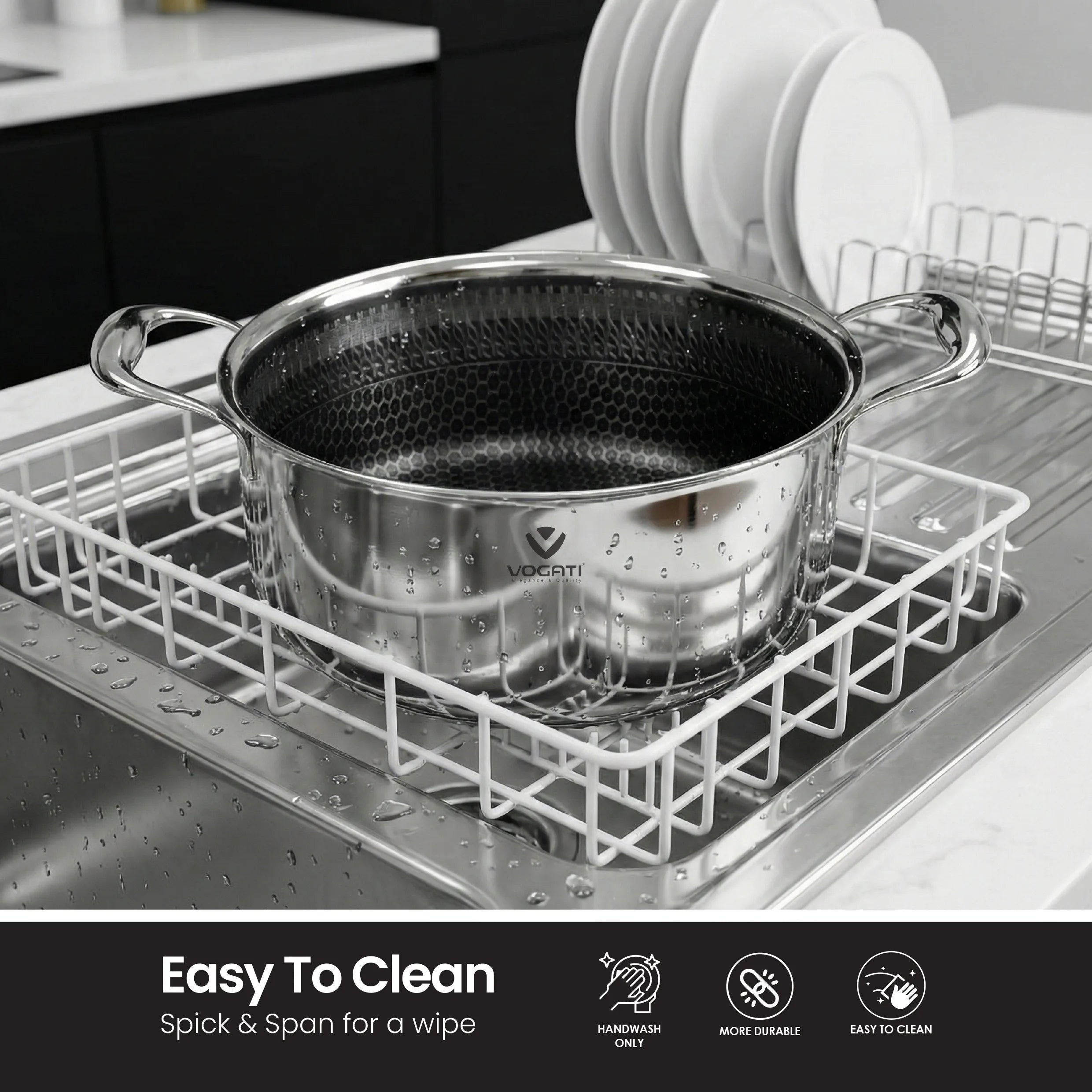 VOGATI Tri-Ply Stainless Steel 8 PCS Cookware Set (CW-TRI-8B)