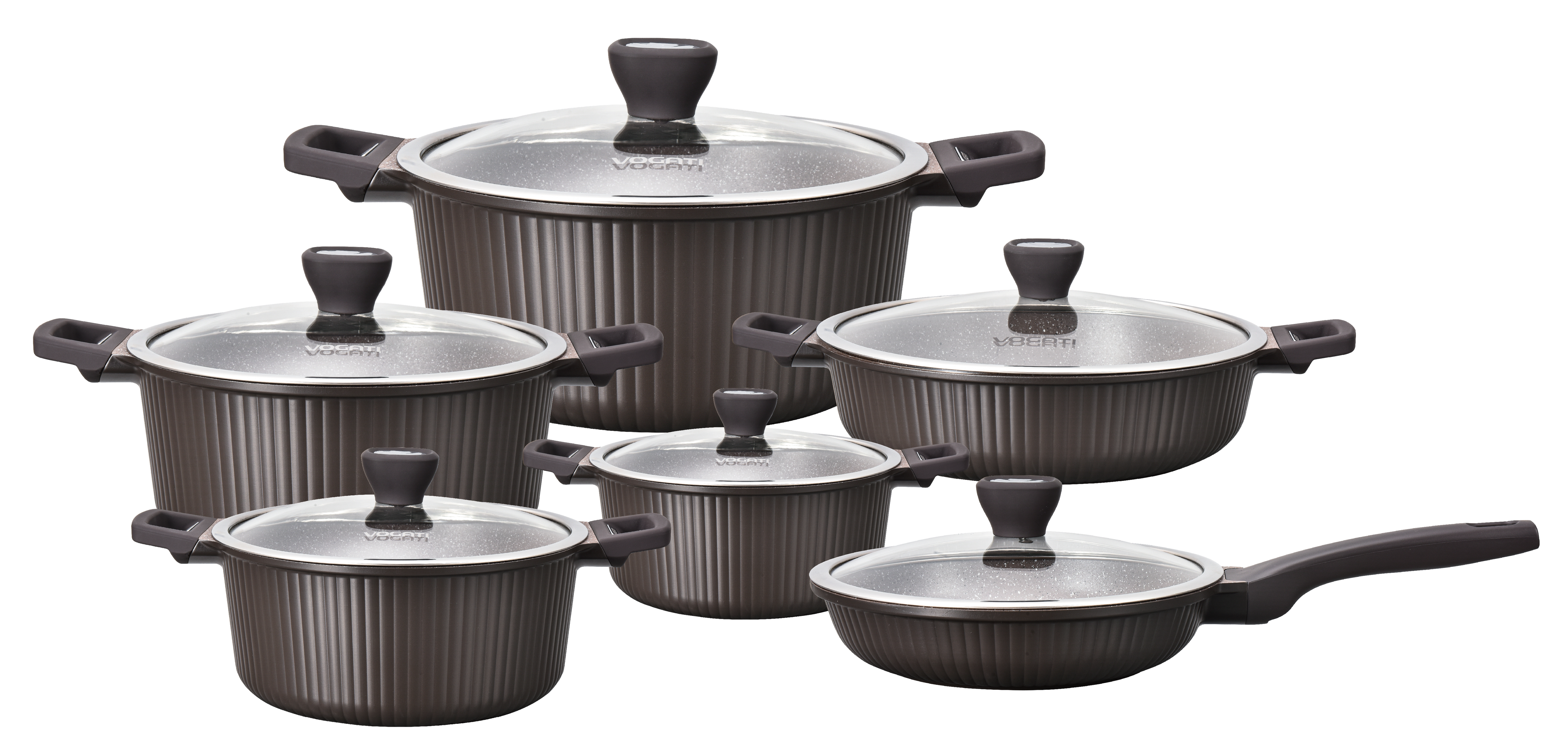 Vogati Monaco Series 12-Piece Die Cast Granite Cookware Set